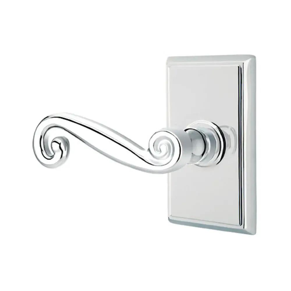 polished chrome door lever