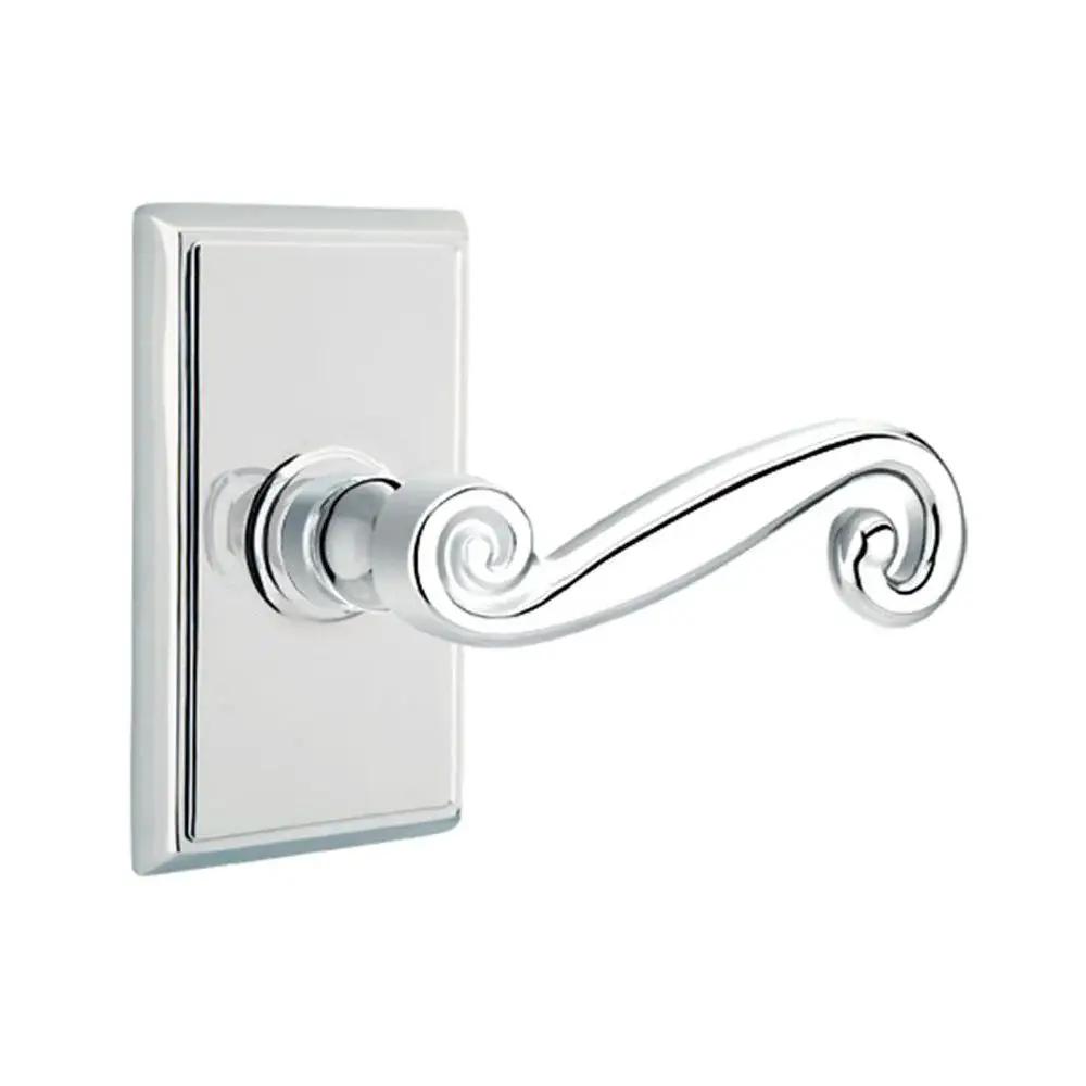 Emtek Rustic Door Lever with Rectangular Rose by Emtek