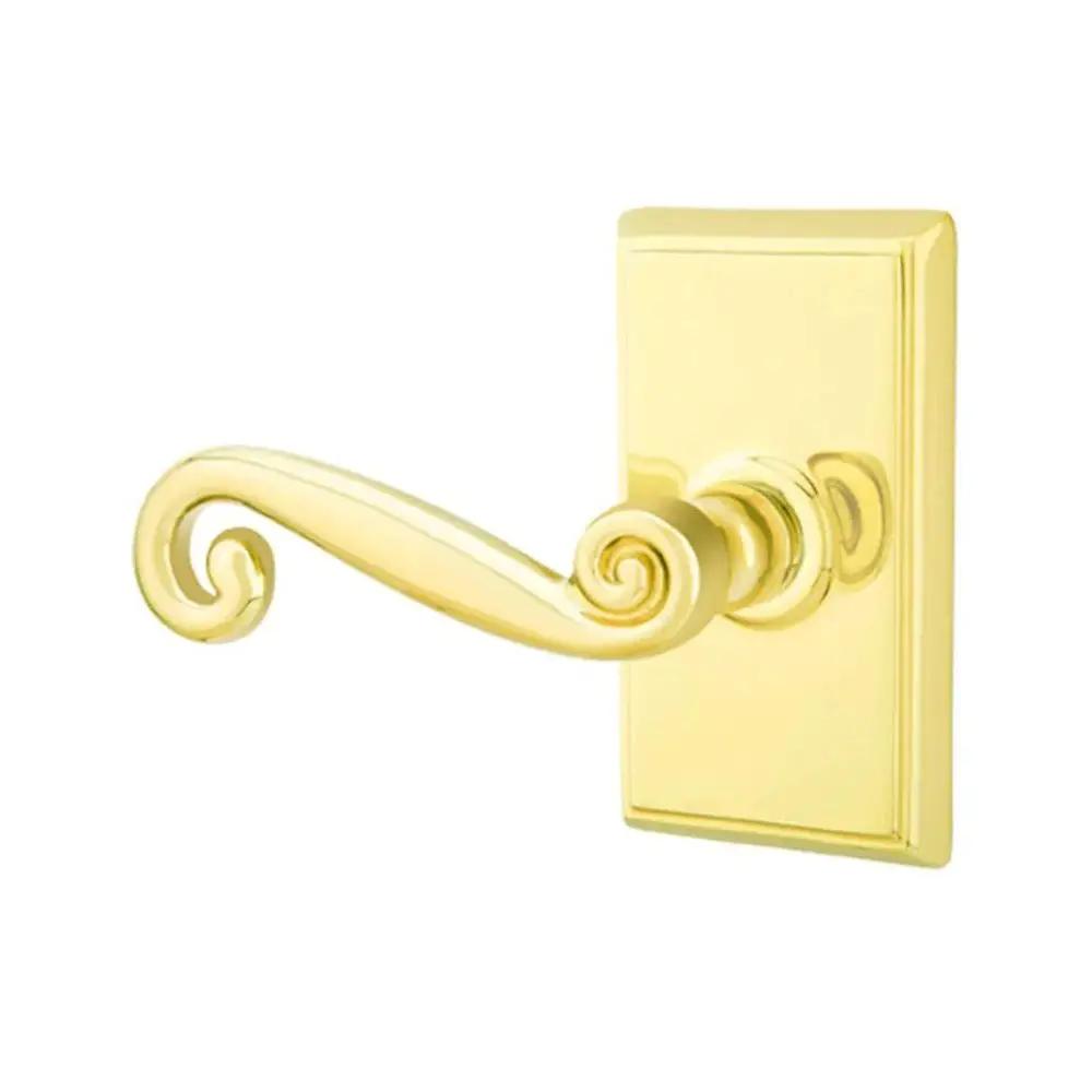 Emtek Rustic Door Lever with Rectangular Rose by Emtek