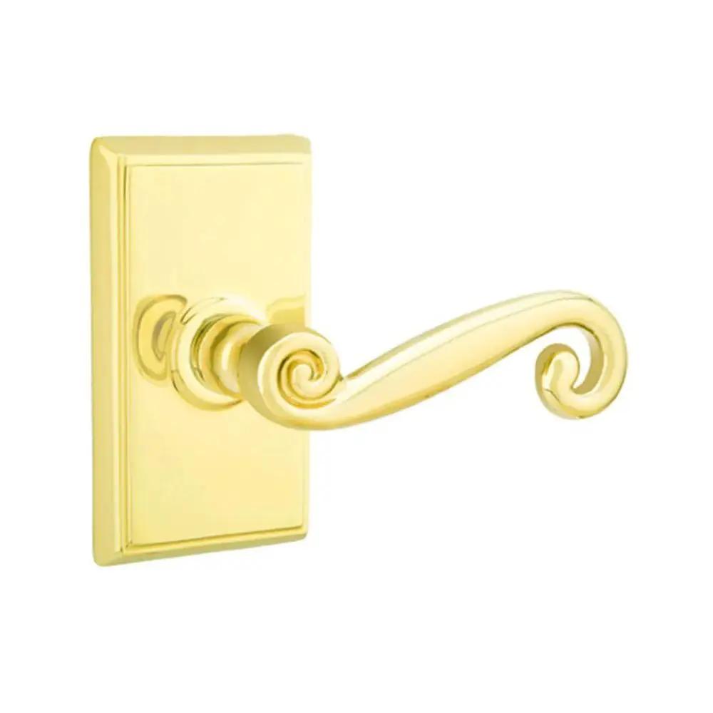 Emtek Rustic Door Lever with Rectangular Rose by Emtek
