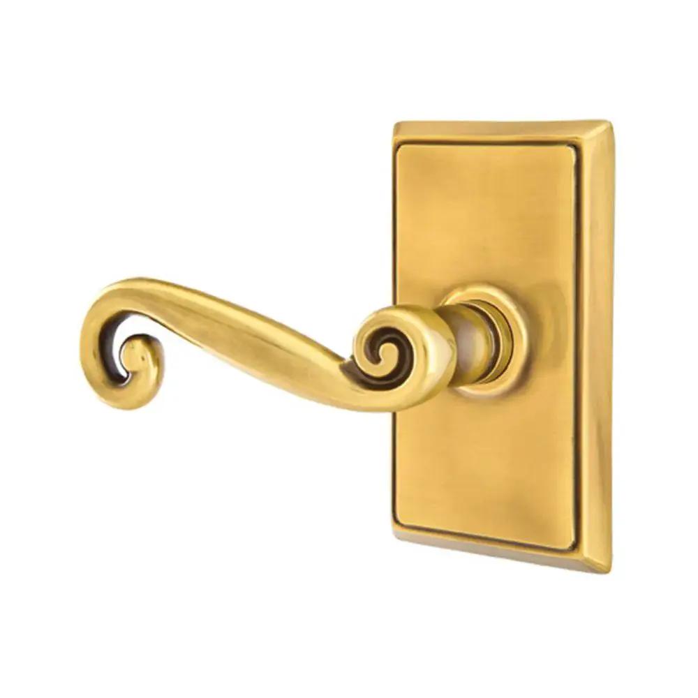 Emtek Rustic Door Lever with Rectangular Rose by Emtek