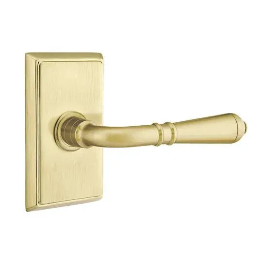 Emtek Turino Door Lever with Rectangular Rose by Emtek