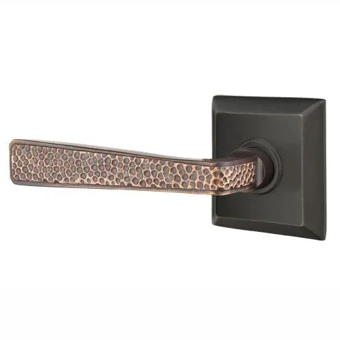 Emtek Hammered Door Lever with Quincy Rose by Emtek