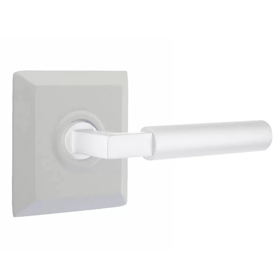 Emtek Smooth Lever with L-Square Stem and Quincy Rose by Emtek