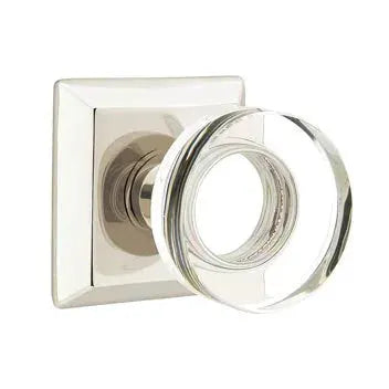 Emtek Modern Disc Glass Door Knob with Quincy Rose by Emtek