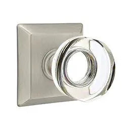 Emtek Modern Disc Glass Door Knob with Quincy Rose by Emtek