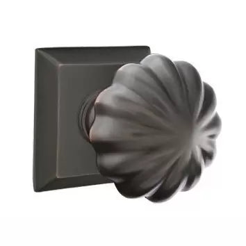 Emtek Melon Door Knob with Quincy Rose by Emtek