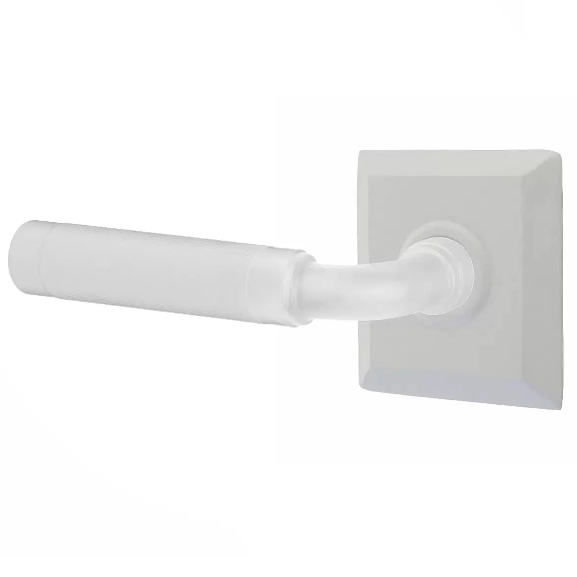 Emtek Knurled Lever with R-Bar Stem and Quincy Rose by Emtek