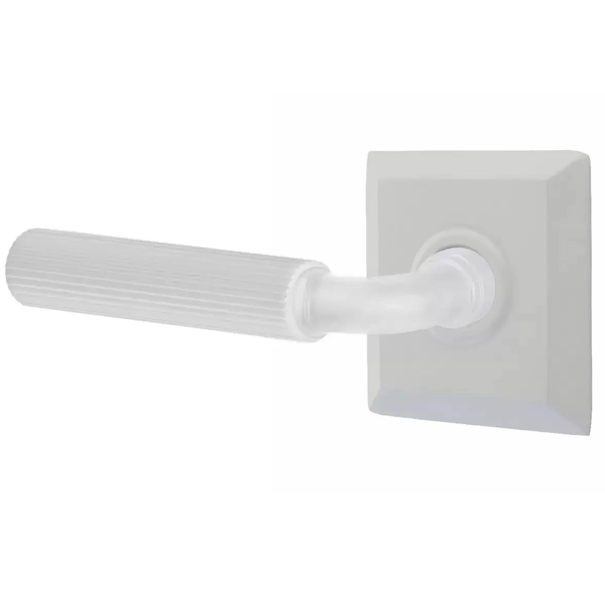 Emtek Straight Knurled Lever with R-Bar Stem and Quincy Rose by Emtek