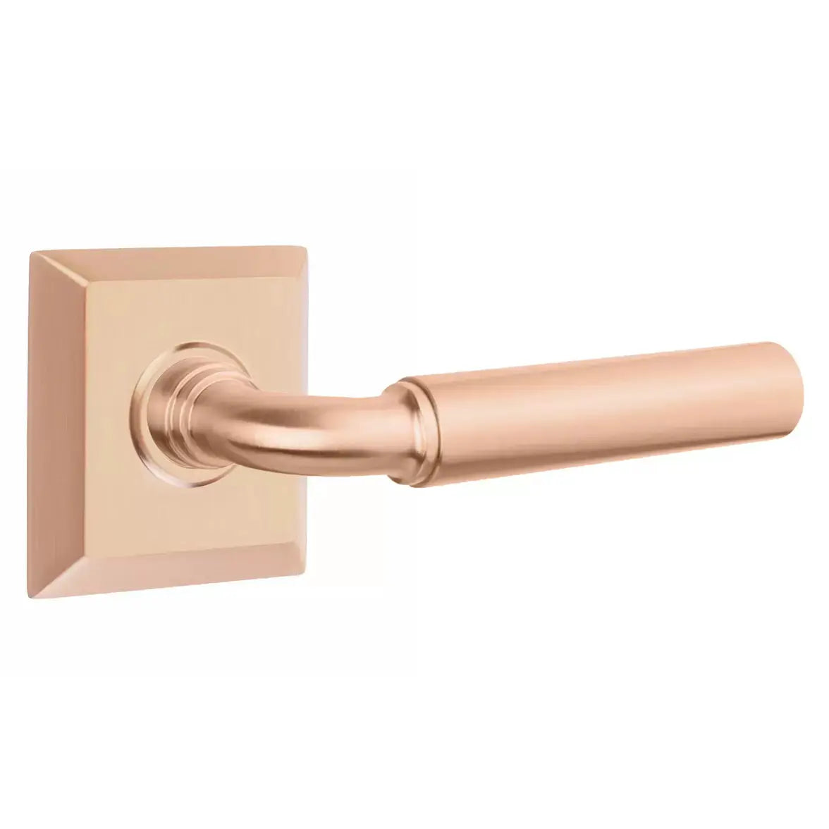 Emtek Smooth Lever with R-Bar Stem and Quincy Rose by Emtek