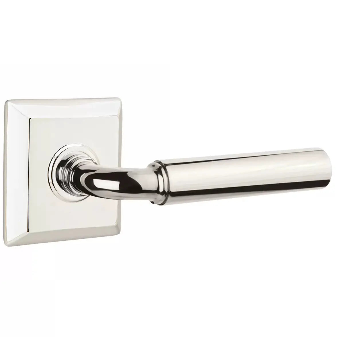 Emtek Smooth Lever with R-Bar Stem and Quincy Rose by Emtek