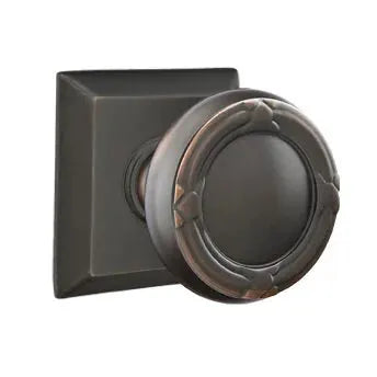 Emtek Ribbon and Reed Knob with Quincy Rose by Emtek