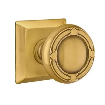 Emtek Ribbon and Reed Knob with Quincy Rose by Emtek