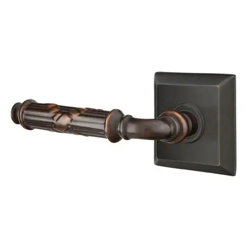 Emtek Ribbon and Reed Lever with Quincy Rose by Emtek