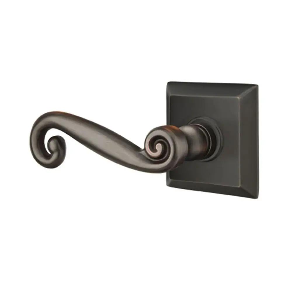 Emtek Rustic Door Lever with Quincy Rose by Emtek