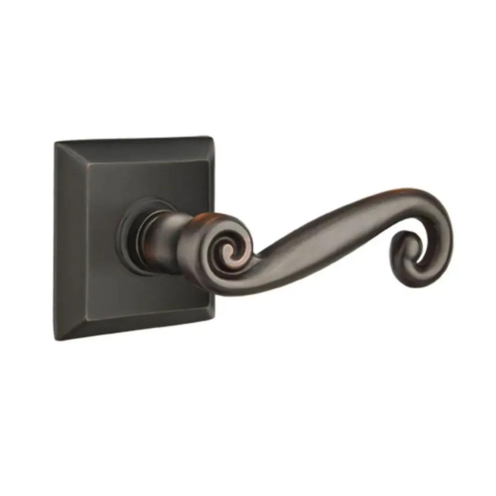 Emtek Rustic Door Lever with Quincy Rose by Emtek