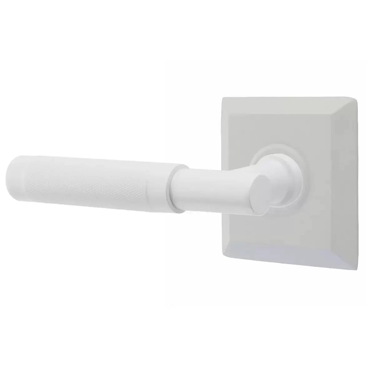 Emtek Knurled Lever with T-Bar Stem and Quincy Rose by Emtek