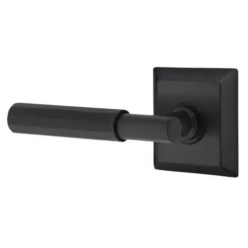 Emtek Faceted Lever with T-Bar Stem and Quincy Rose by Emtek