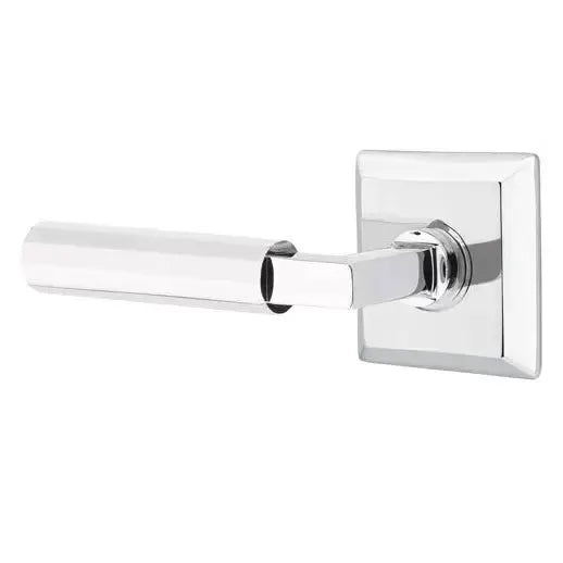 Emtek Faceted Lever with L-Square Stem and Quincy Rose by Emtek