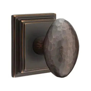 Emtek Modern Hammered Egg Door Knob with Wilshire Rose by Emtek