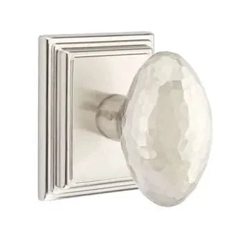 Emtek Modern Hammered Egg Door Knob with Wilshire Rose by Emtek