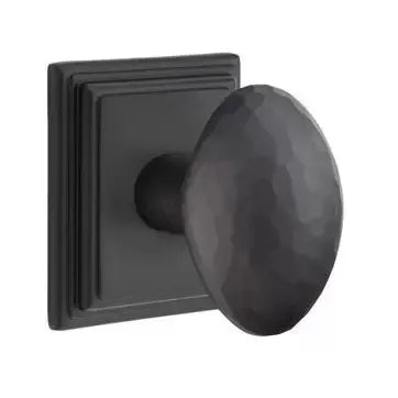Emtek Modern Hammered Egg Door Knob with Wilshire Rose by Emtek