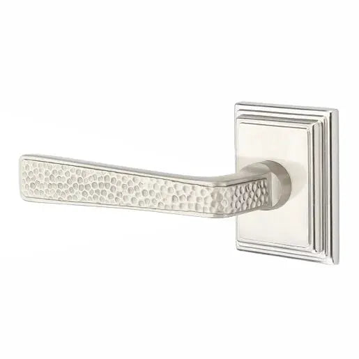 Emtek Hammered Door Lever with Wilshire Rose by Emtek