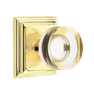 Emtek Modern Disc Glass Door Knob with Wilshire Rose by Emtek