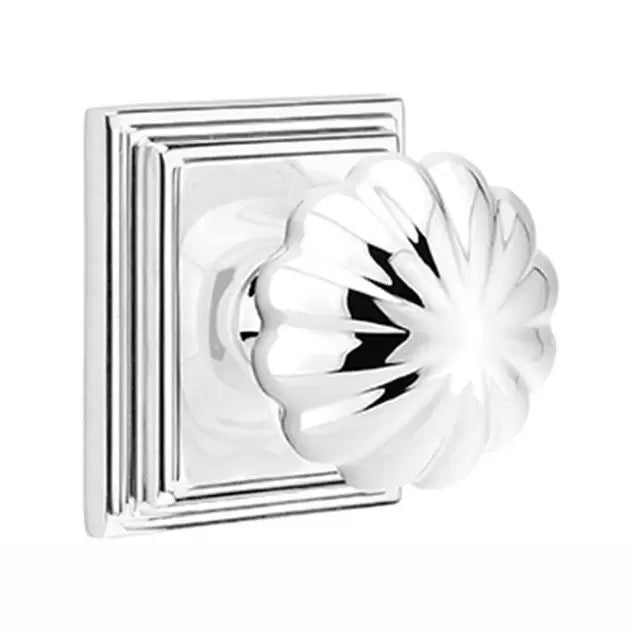 Emtek Melon Door Knob with Wilshire Rose by Emtek
