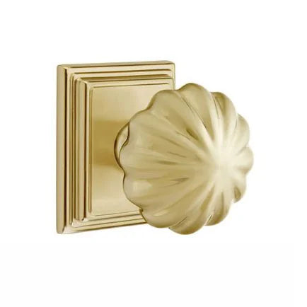 Emtek Melon Door Knob with Wilshire Rose by Emtek