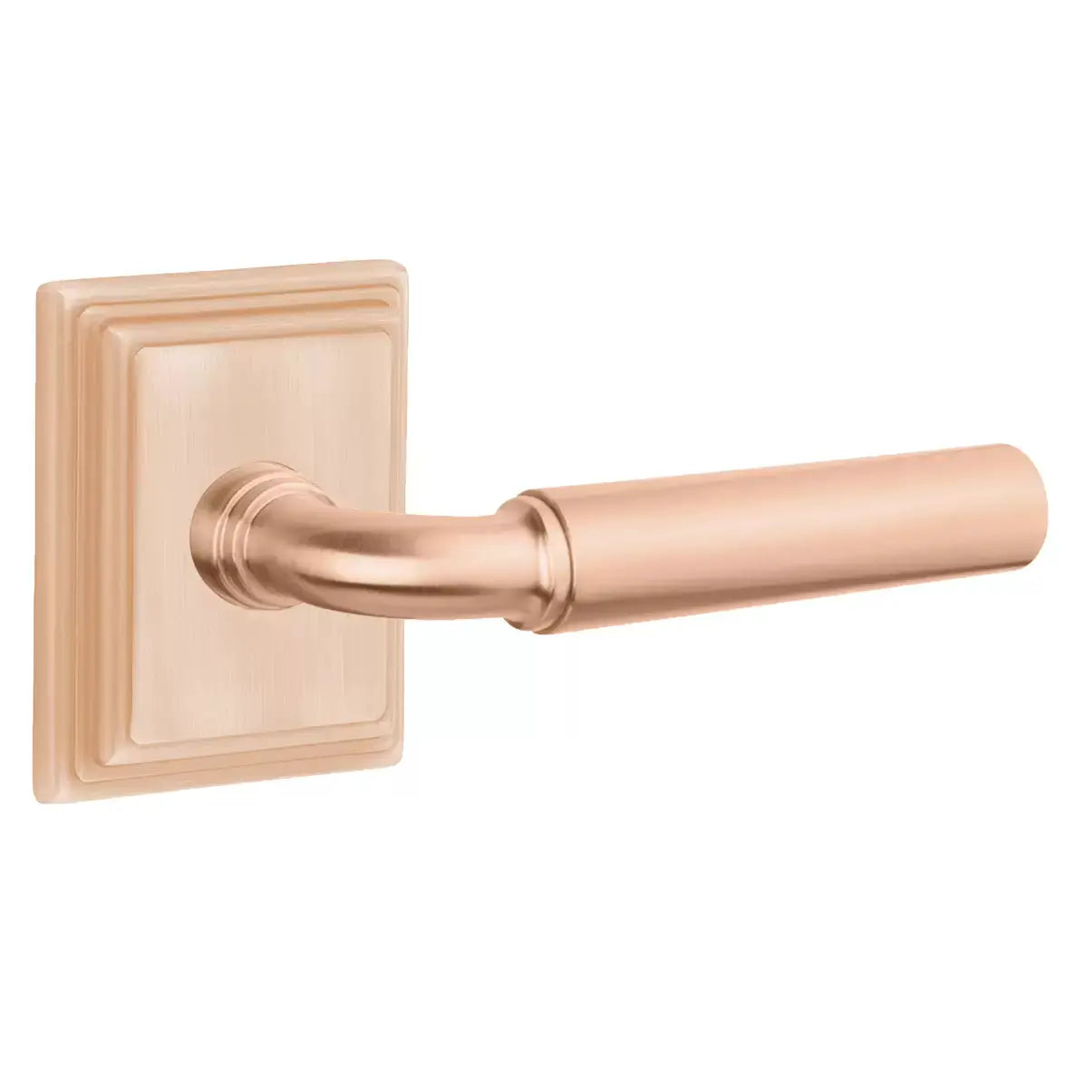 Emtek Smooth Lever with R-Bar Stem and Wilshire Rose by Emtek
