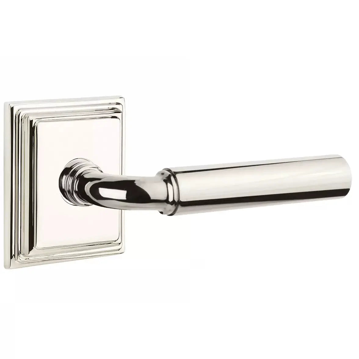 Emtek Smooth Lever with R-Bar Stem and Wilshire Rose by Emtek
