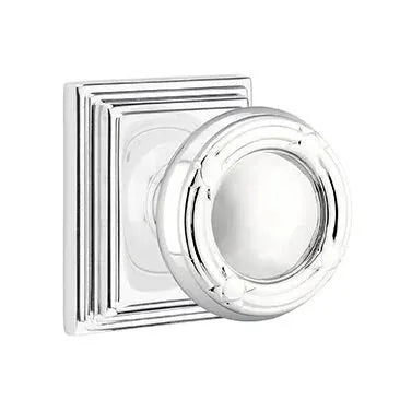 Emtek Ribbon and Reed Knob with Wilshire Rose by Emtek