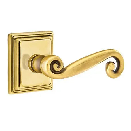 Emtek Rustic Door Lever with Wilshire Rose by Emtek