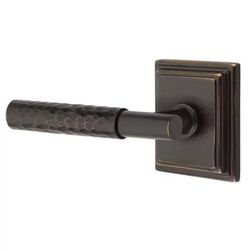 Emtek Hammered Lever with T-Bar Stem and Wilshire Rose by Emtek