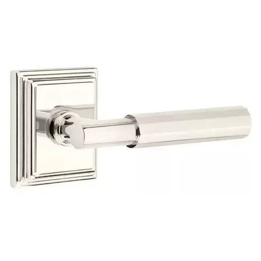 Emtek Faceted Lever with T-Bar Stem and Wilshire Rose by Emtek