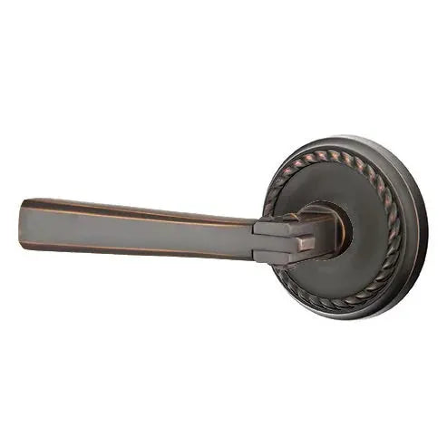 Emtek Arts and Crafts Door Lever with Rope Rose by Emtek