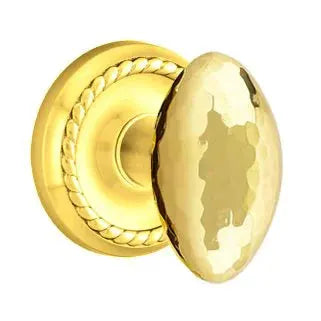 Emtek Hammered Egg Door Knob with Rope Rose by Emtek
