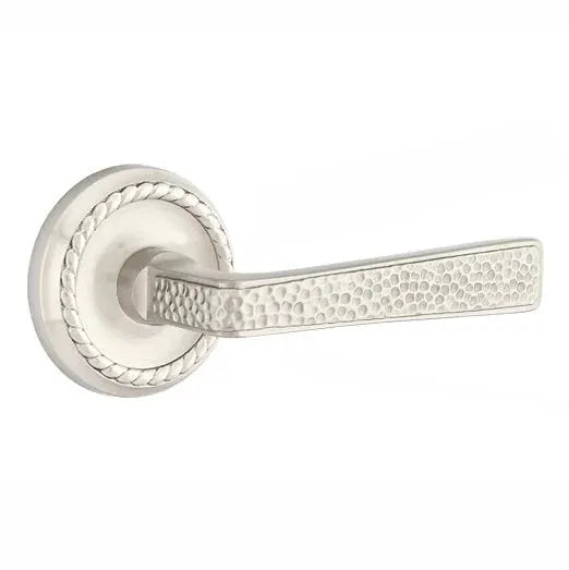 Emtek Hammered Door Lever with Rope Rose by Emtek