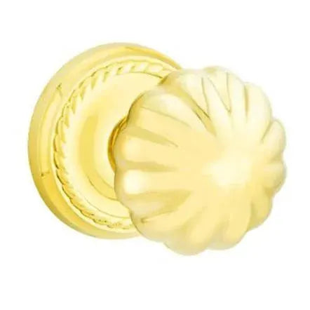 Emtek Melon Door Knob with Rope Rose by Emtek