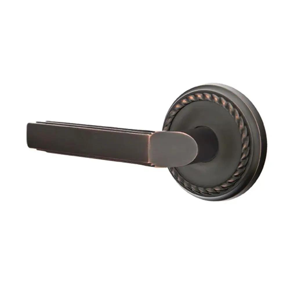 Emtek Milano Door Lever with Rope Rose by Emtek