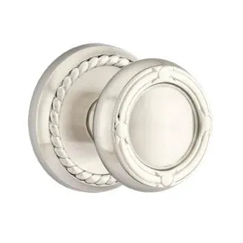 Emtek Ribbon and Reed Knob with Rope Rose by Emtek