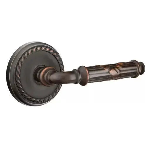 Emtek Ribbon and Reed Lever with Rope Rose by Emtek