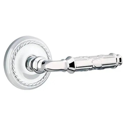 Emtek Ribbon and Reed Lever with Rope Rose by Emtek