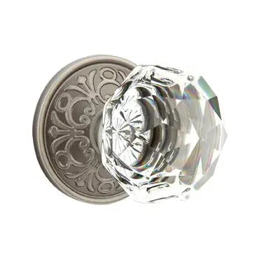 Emtek Diamond Door Knob with Lancaster Rose by Emtek