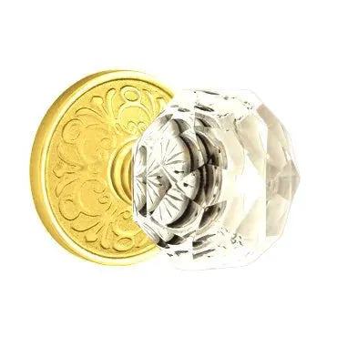 Emtek Diamond Door Knob with Lancaster Rose by Emtek