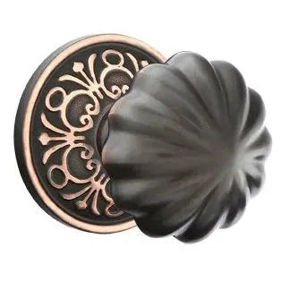 Emtek Melon Door Knob with Lancaster Rose by Emtek