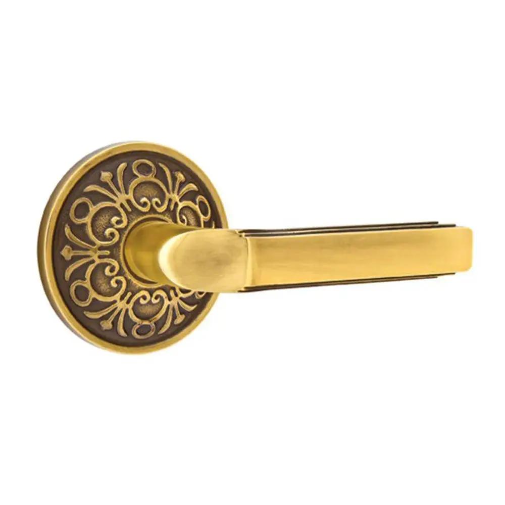 Emtek Milano Door Lever with Lancaster Rose by Emtek