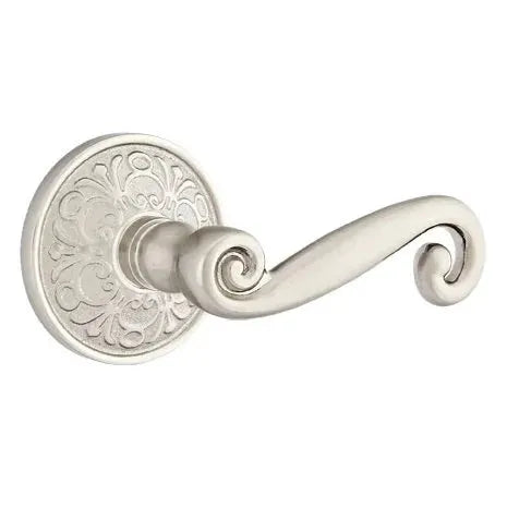 Emtek Rustic Door Lever with Lancaster Rose by Emtek