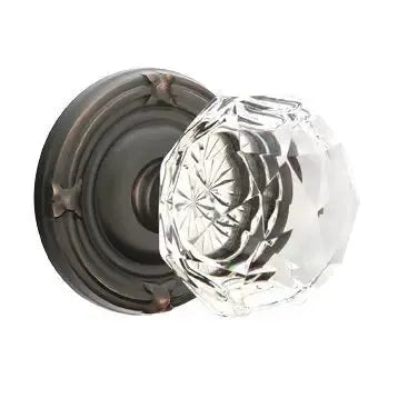 Emtek Diamond Door Knob with Ribbon and Reed Rose by Emtek